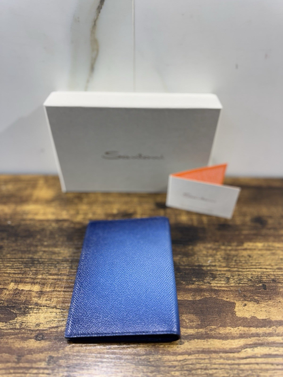 Santoni Porta  Passaporto Pelle Blu   Bottolata Santoni Luxury Men Passaport