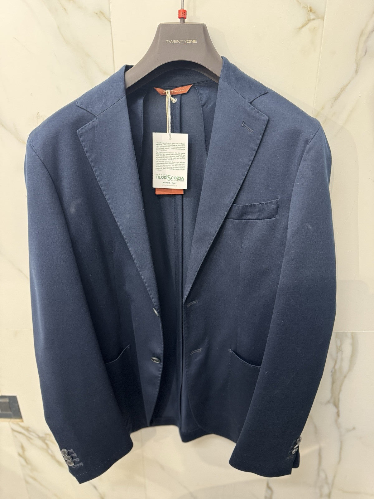 Twenty One Giacca Uomo 2 Bottoni  Blu Filo Di Scozia 46