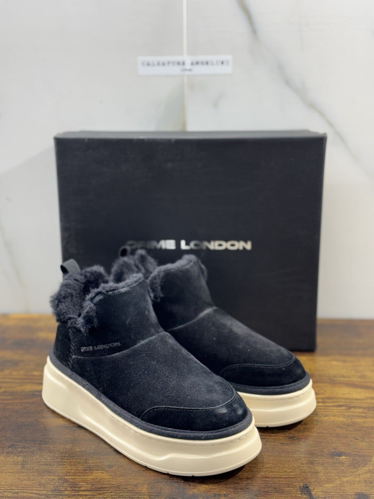 Crime London Sneaker Donna   Snooze Boot Pelle Nero Casual  Shoes 36