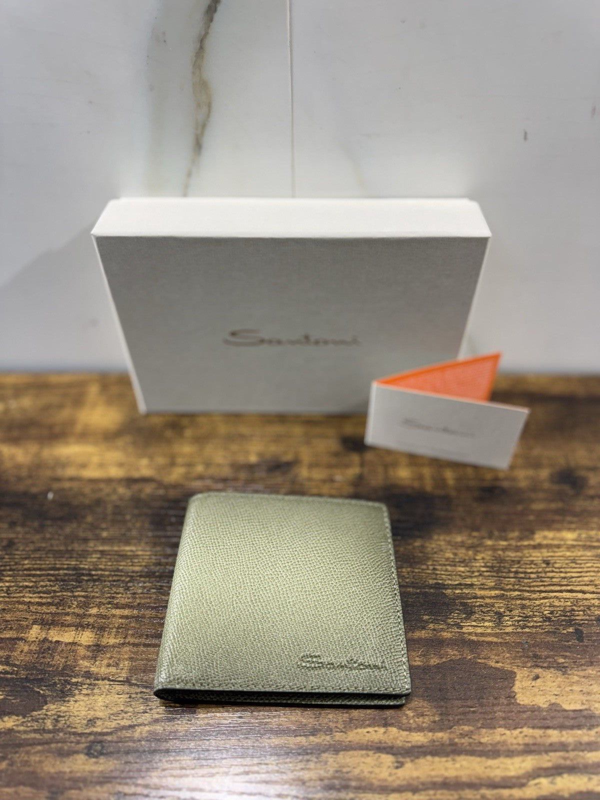 Portafoglio In Pelle Verde   Bottolata Santoni Luxury Men Wallet Santoni