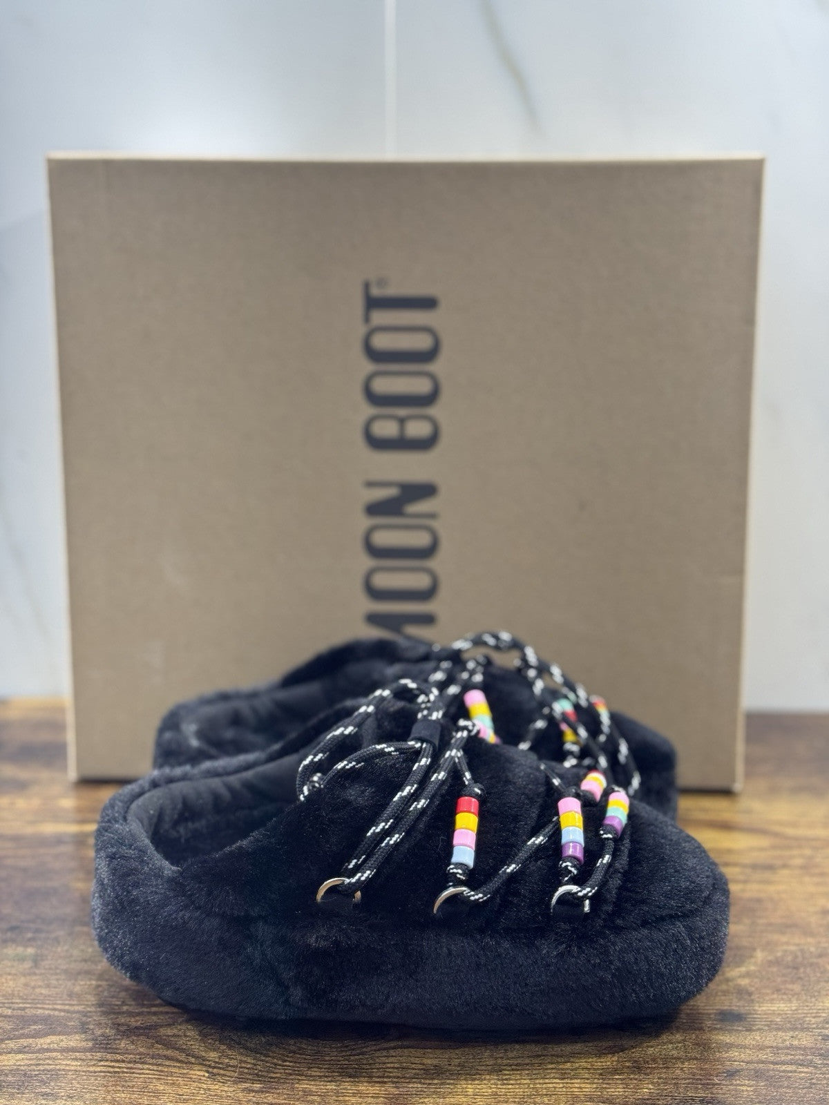 Moon Boot Mule Faux Fur Beads   Casual Icon Mountain Mule Nero 41/42