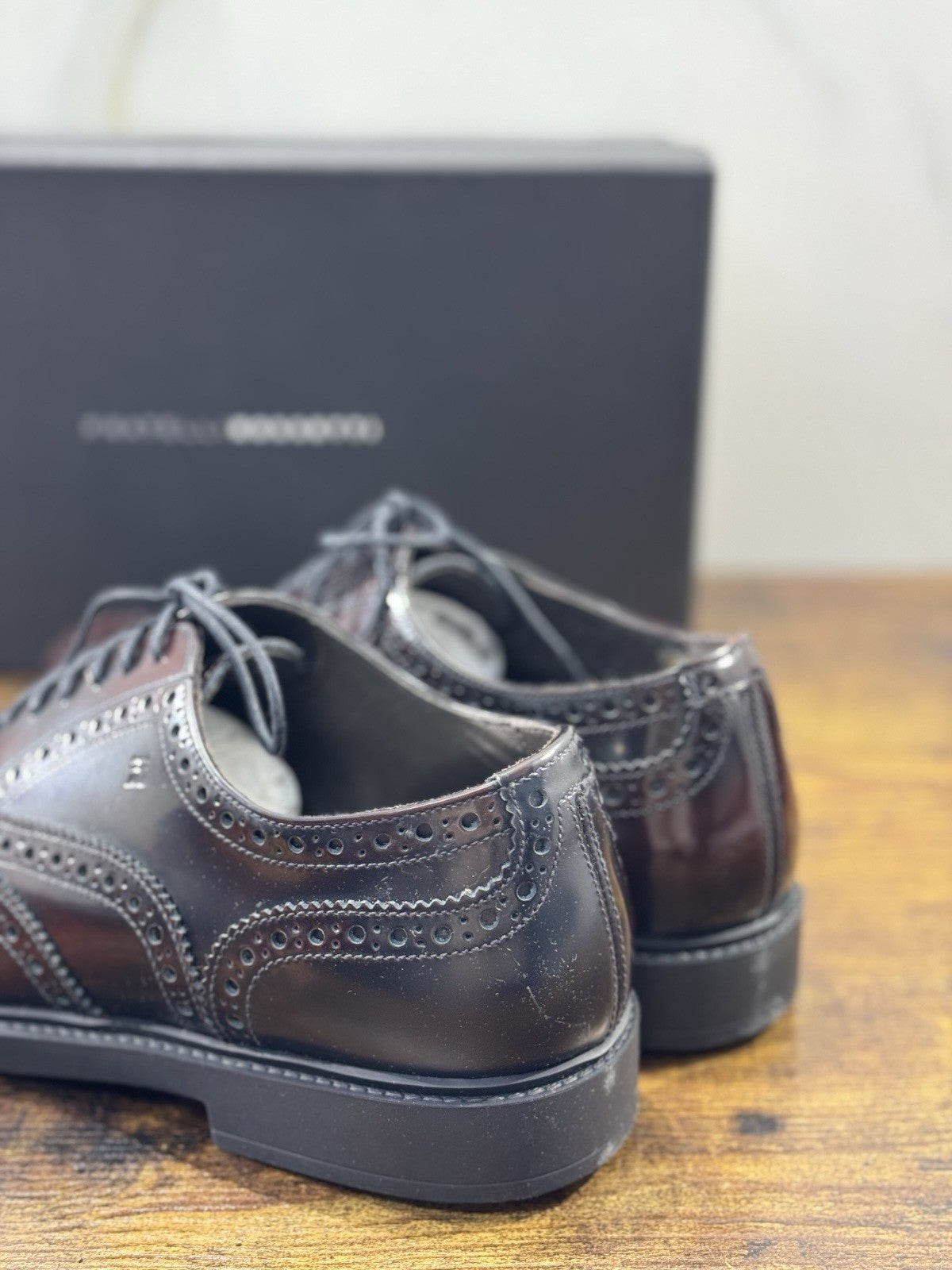 fratelli rossetti Scarpa Uomo Derby Brogue Bordo’  Pelle Luxury Men Shoe 39