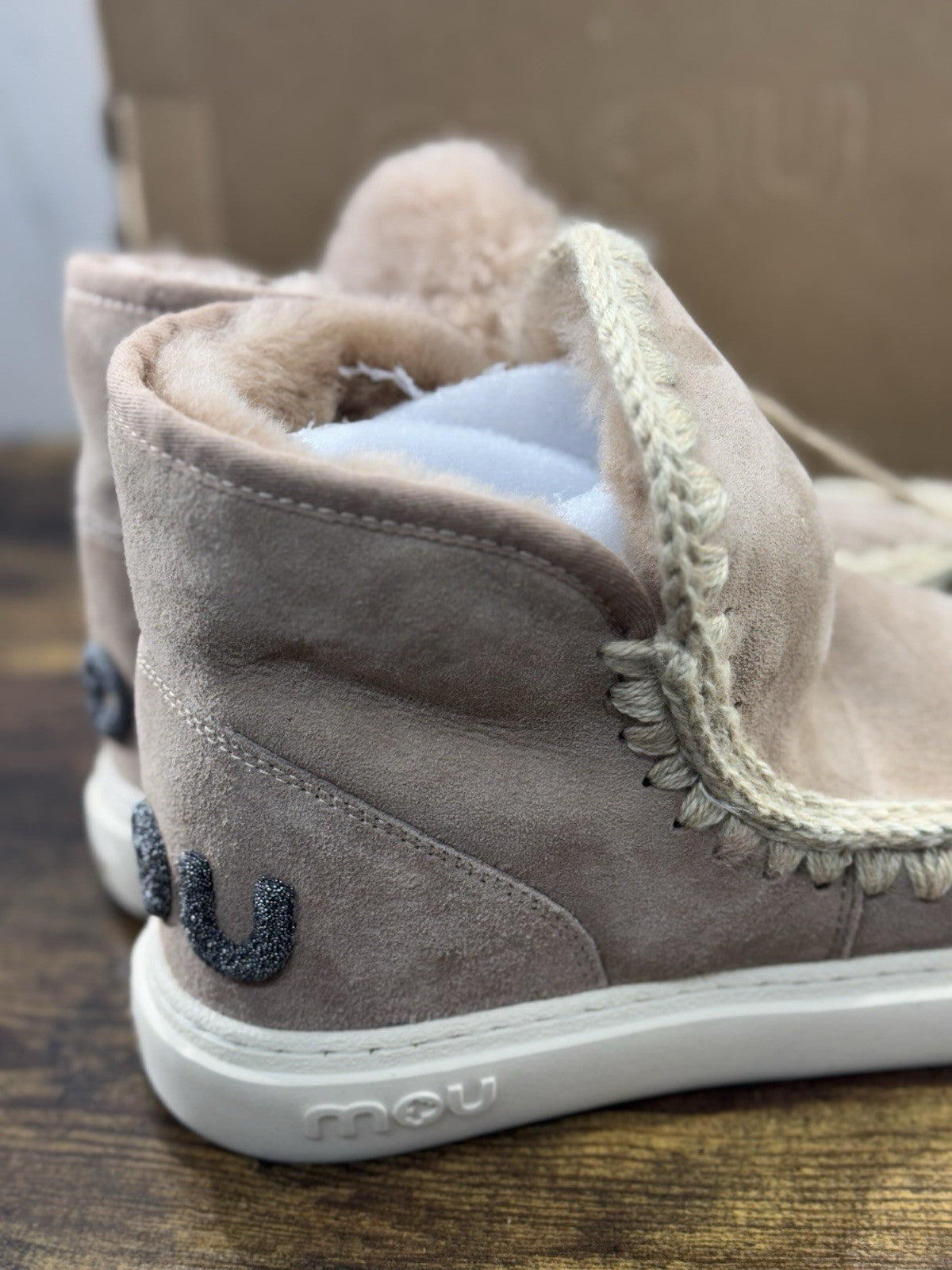 Mou eskimo Sneaker  Bold Suede Beige Casual Mou Woman Boot  Pietre  Logo 40