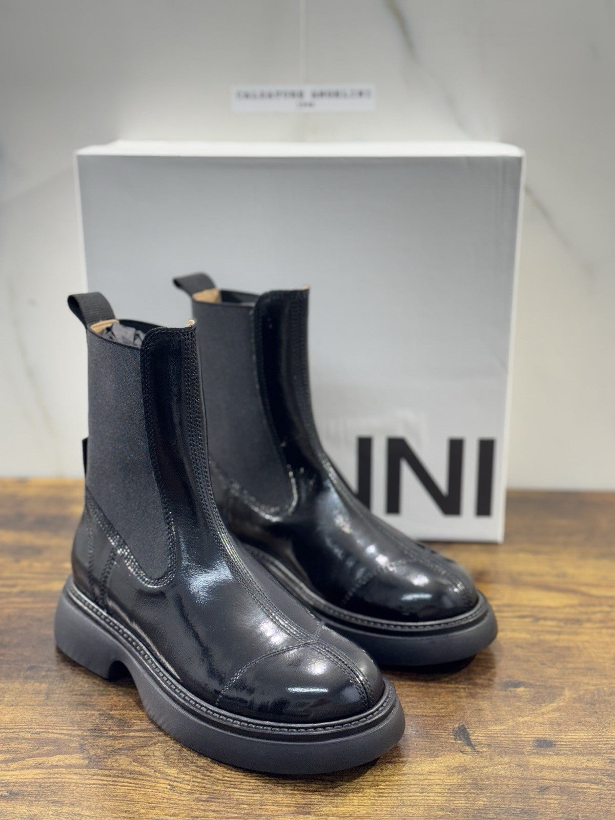 Ganni Chelsea Boot Donna Pelle Nero Causal Boot Donna Ganni 40