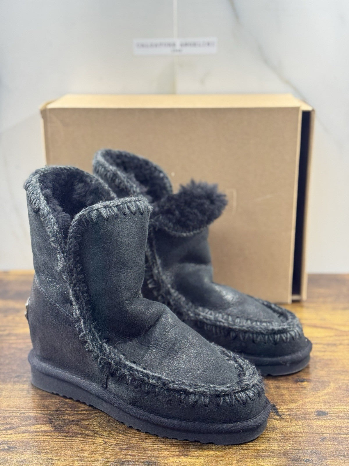 Mou eskimo Inner Wedge Short  Nero   Casual Mou Woman Boot Glitter Logo 39