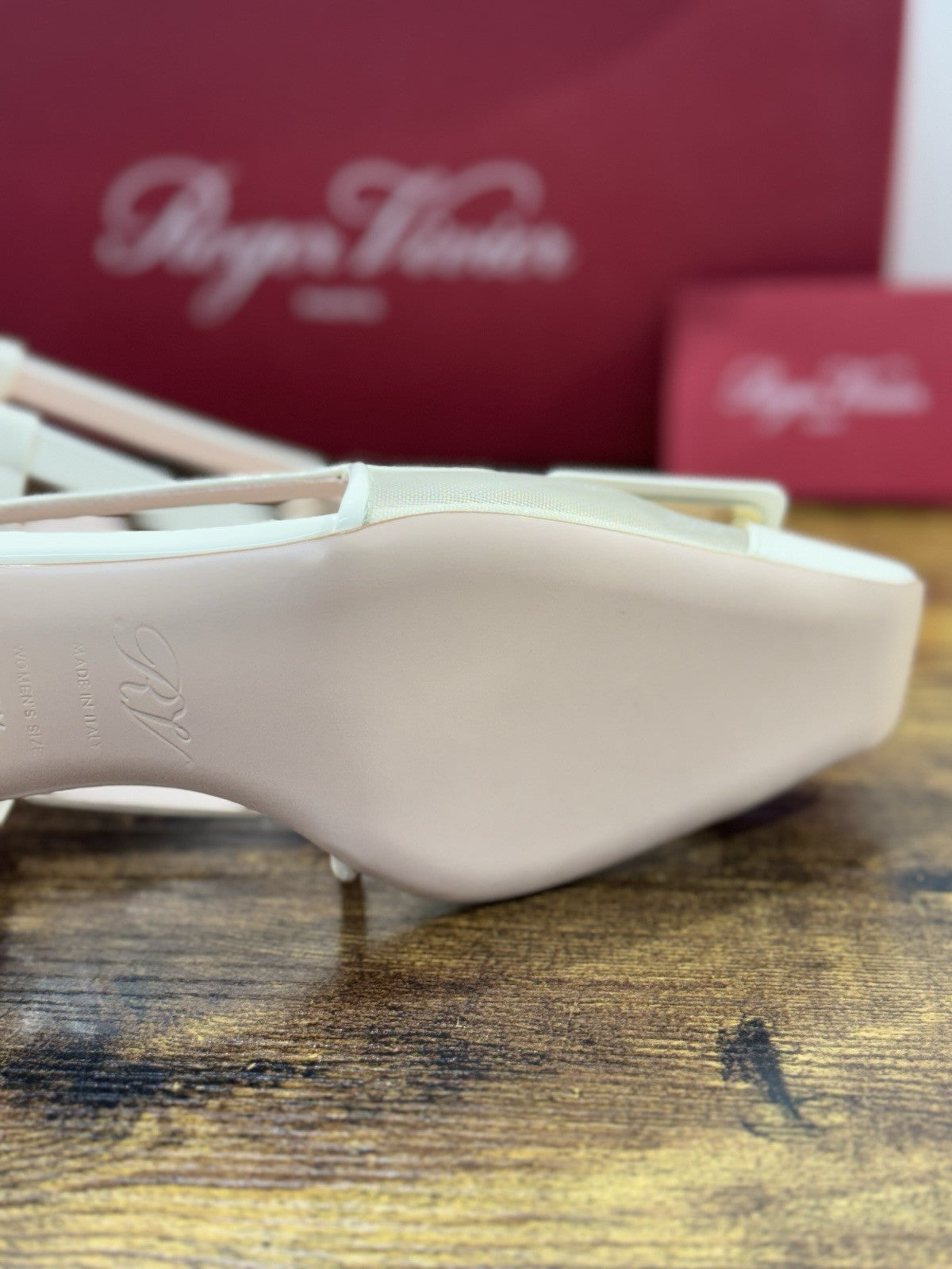 Roger Vivier Décolletés Slingback Belle Vivier 45 Mm  in pelle White Mesh 37