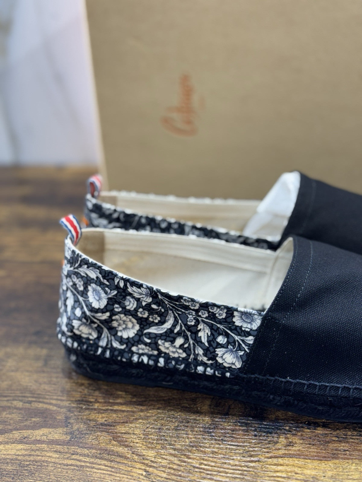 Castagner Espadrillas Uomo Mocassino Cotone Nero Fiore 42
