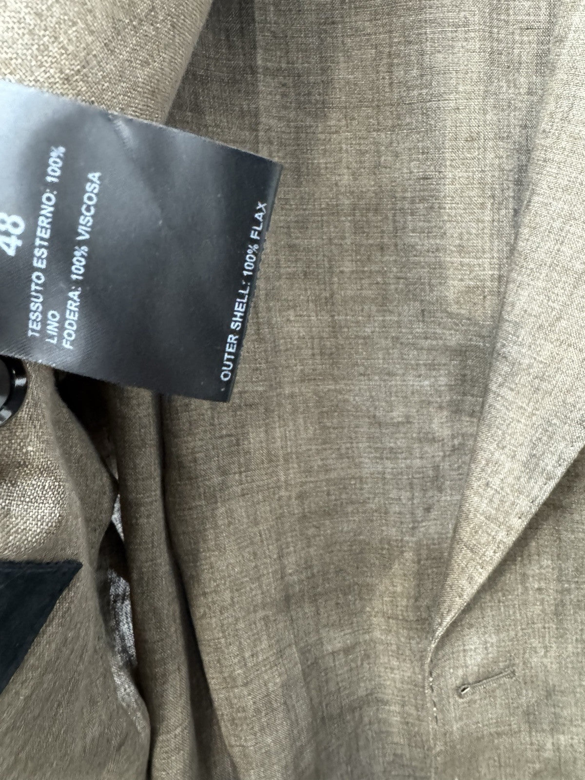 Abito Breras Milano 100% Lino Tortora  Made In Italy 48