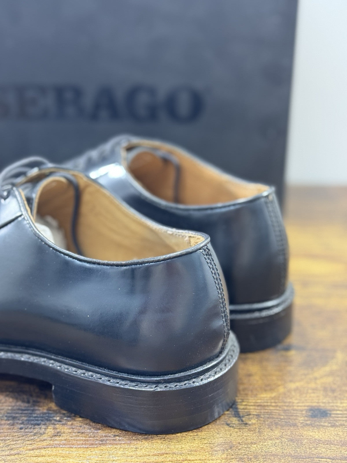 Sebago Derby Uomo Milton GYW Icon Pelle Nero Fondo Cuoio 44