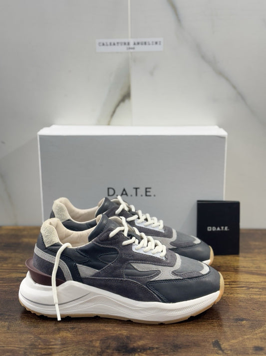 D.A.T.E Fuga Dragon Donna   sneaker Pelle Wax Antracite    Casual Shoes 36