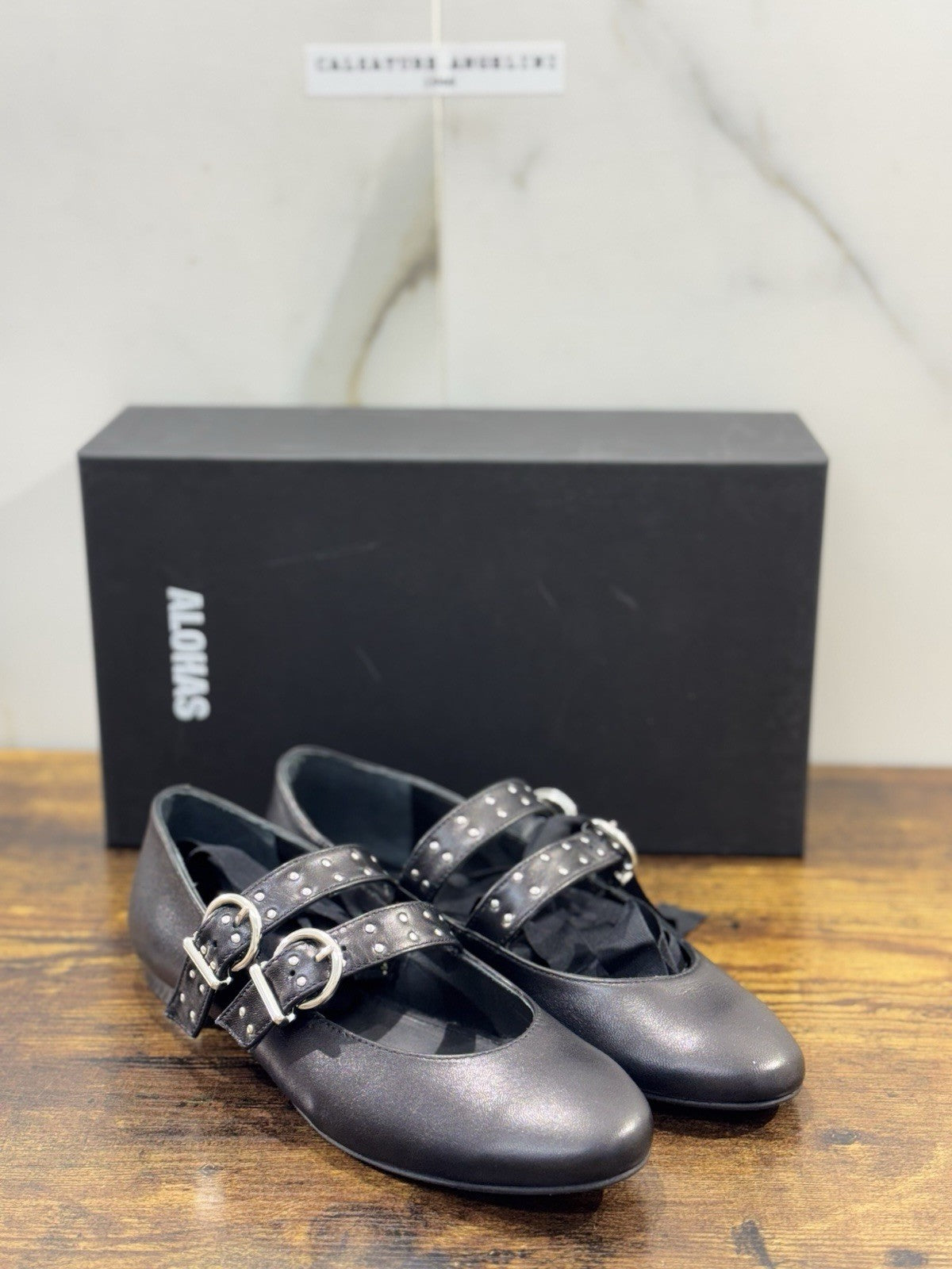Alohas Ballerina Donna Pelle Nero   Casual Shoe 37