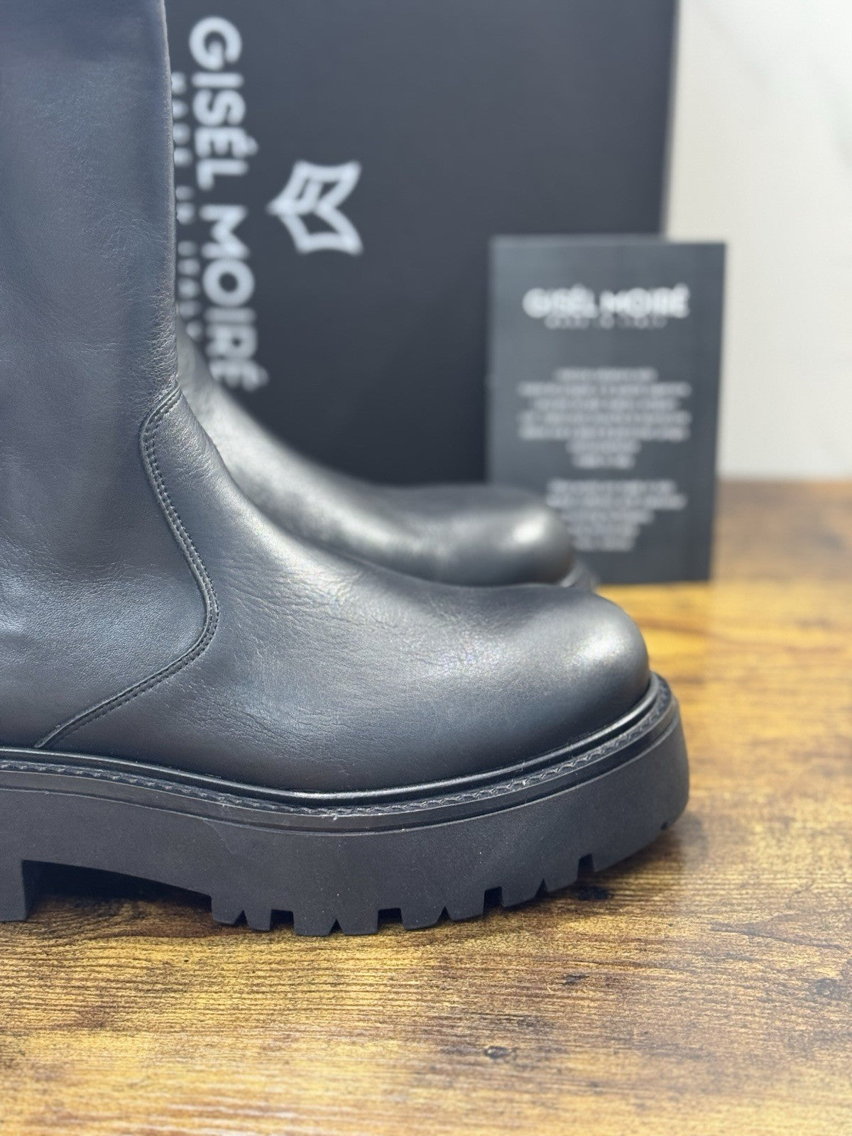 Gisel Moire’ Biker     Donna Pelle Nera Made In Italy 37