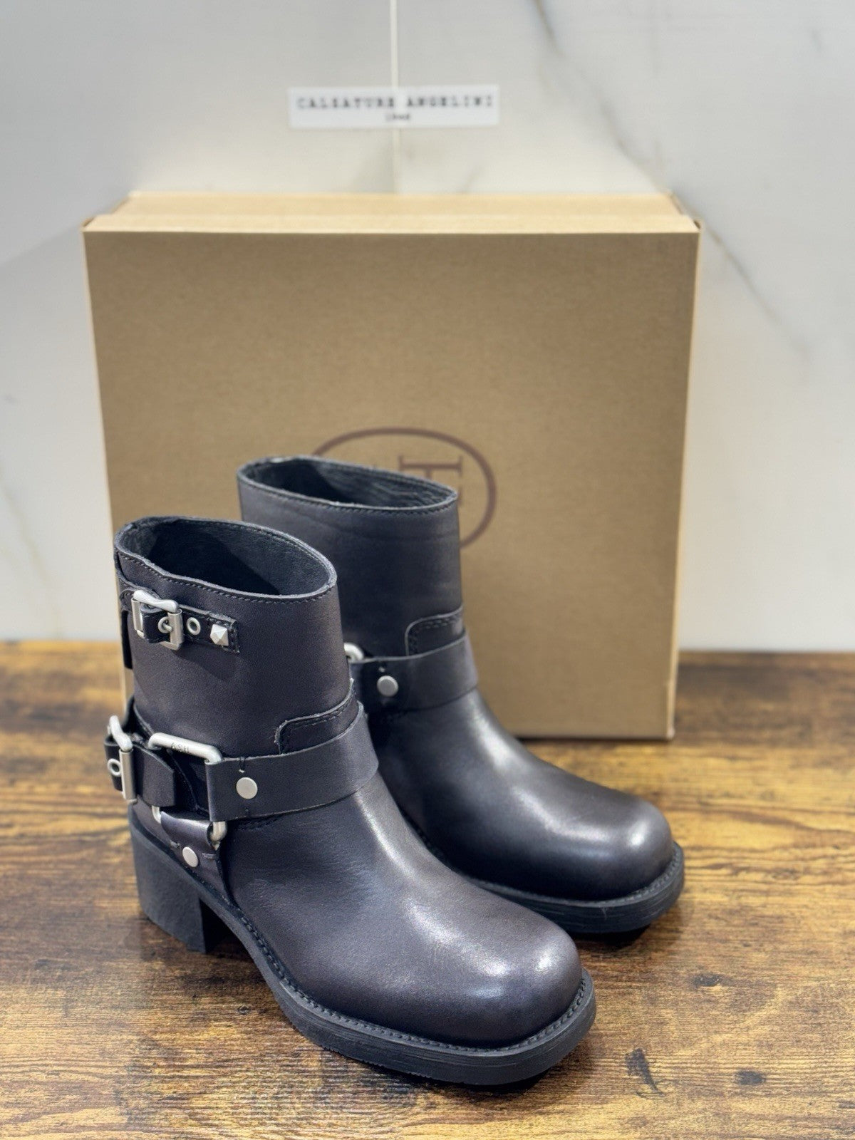 Ash Texas Black Pelle Biker Donna Ash 36