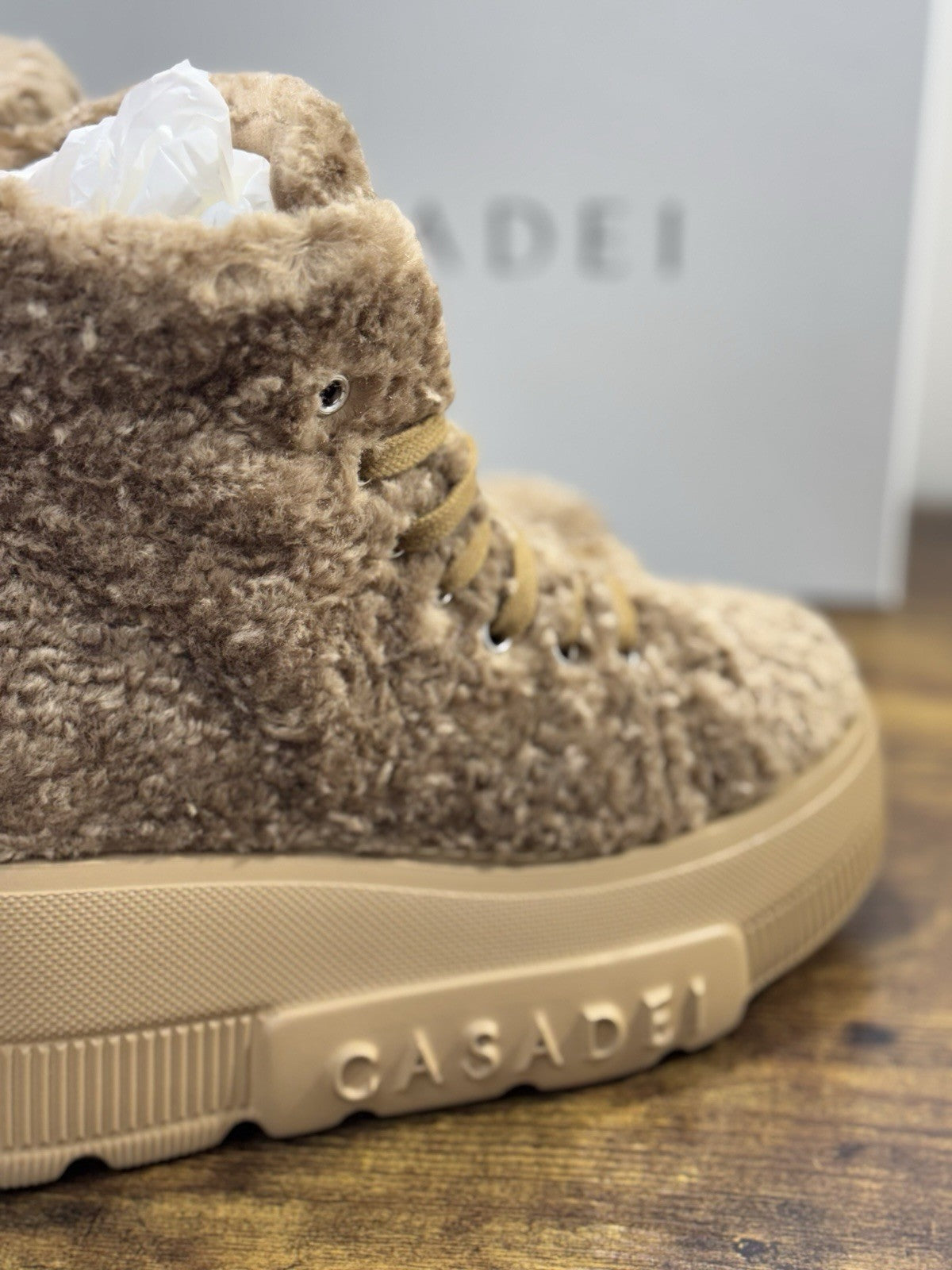 Casadei SNEAKER NEXUS HIGH IN PELLE Caramello Zeppa Casual Casadei 36