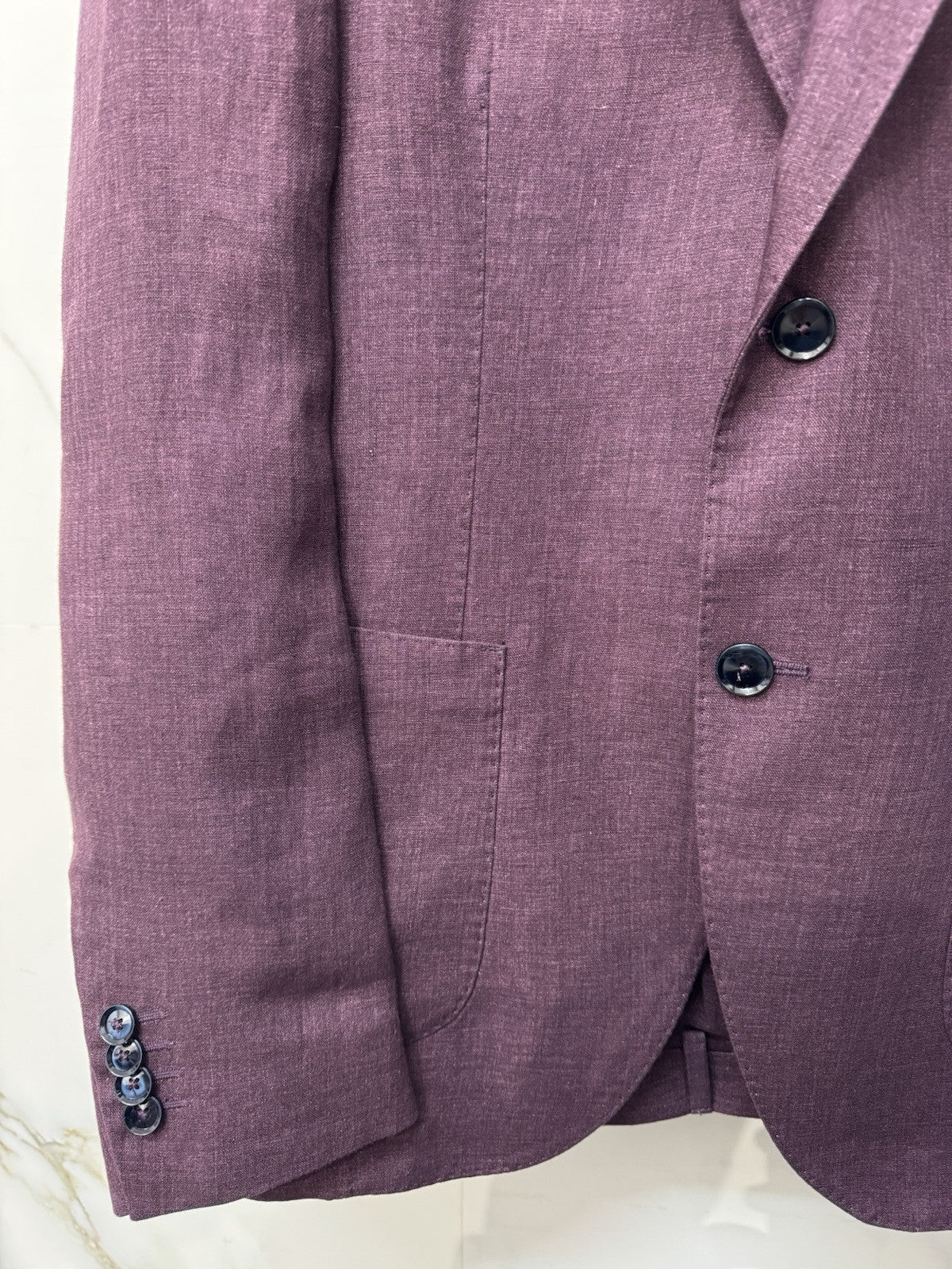 Abito Breras Milano 100% Lino Burgundy Made In Italy 46