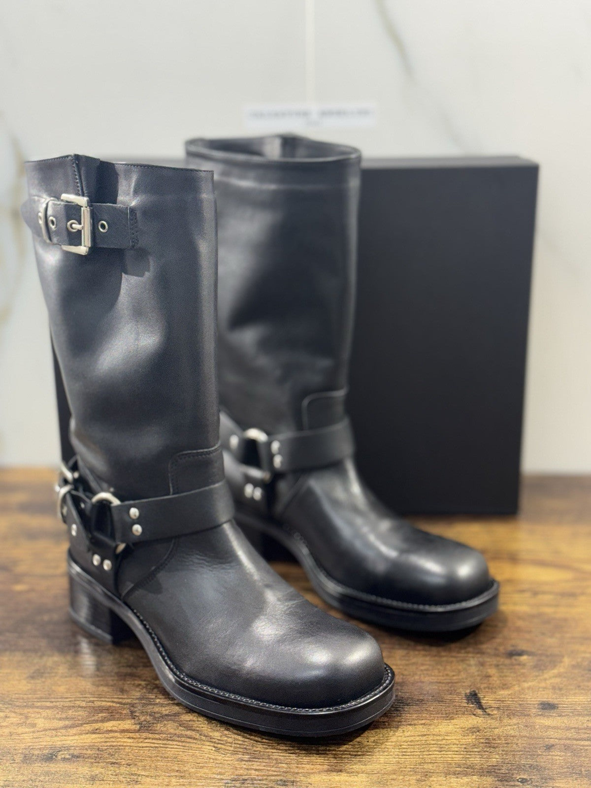 Gisel Moire’ Texano  Donna Pelle Nera Made In Italy 40
