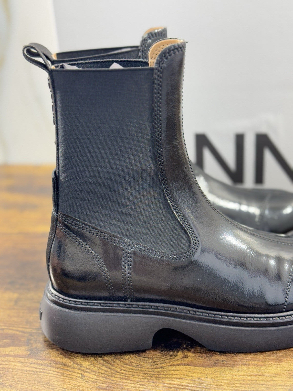 Ganni Chelsea Boot Donna Pelle Nero Causal Boot Donna Ganni 40