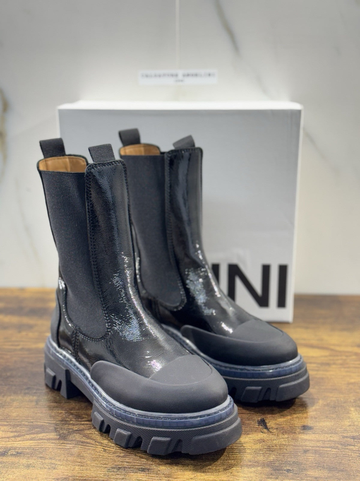 Ganni Chelsea Boot Donna Pelle Nero Causal Boot Donna Ganni 40