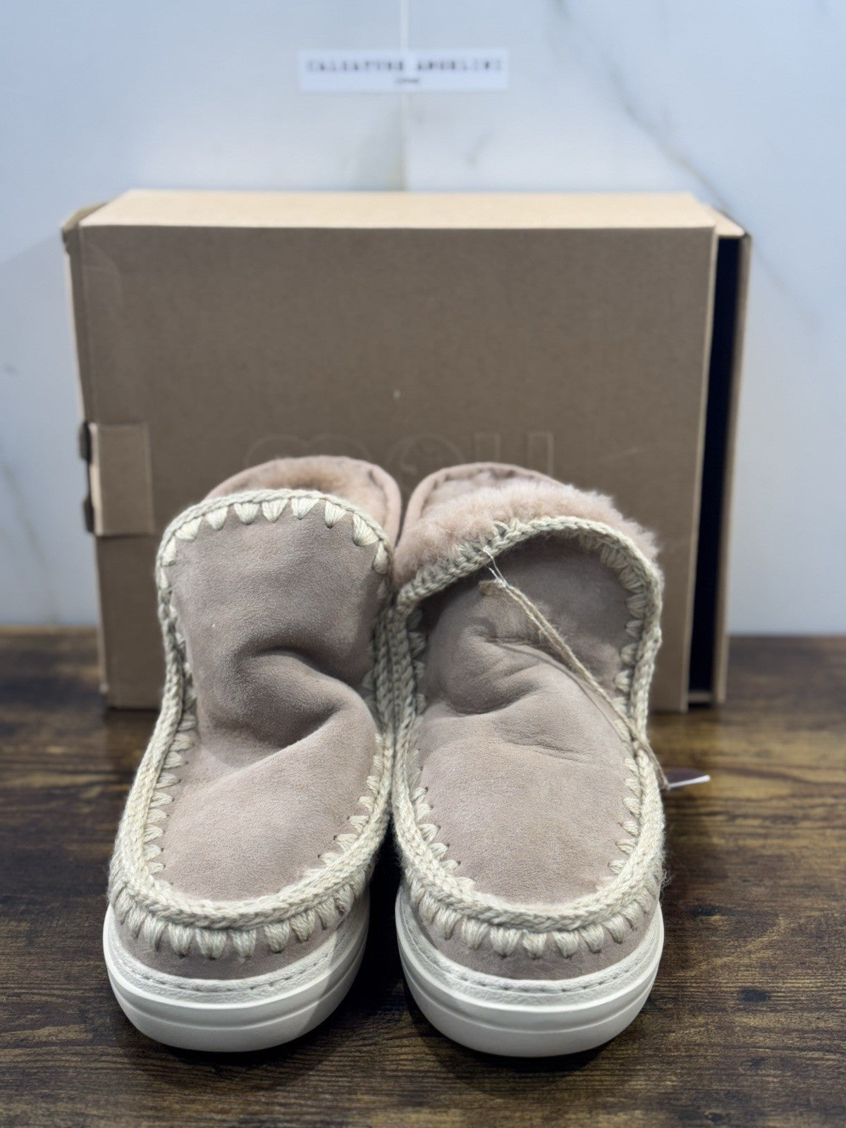 Mou eskimo Sneaker  Bold Suede Beige Casual Mou Woman Boot  Pietre  Logo 40