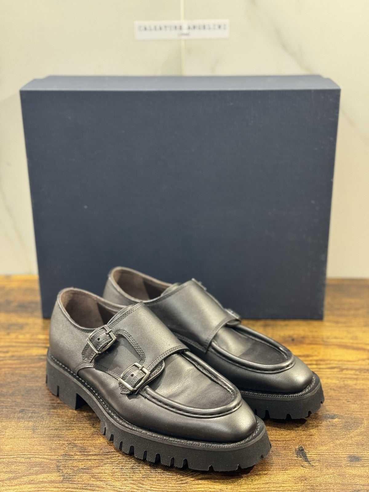 Seboy’s Mocassino Doppia Fibbia   Donna Pelle Nero Casual Woman Loafer 40