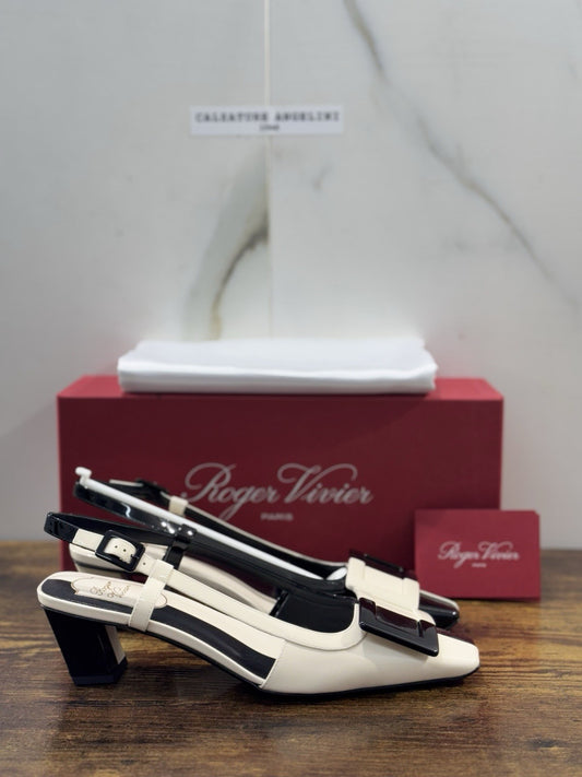 Roger Vivier Décolletés Slingback Belle Vivier 45 Mm  in pelle Nero  Luxury 39