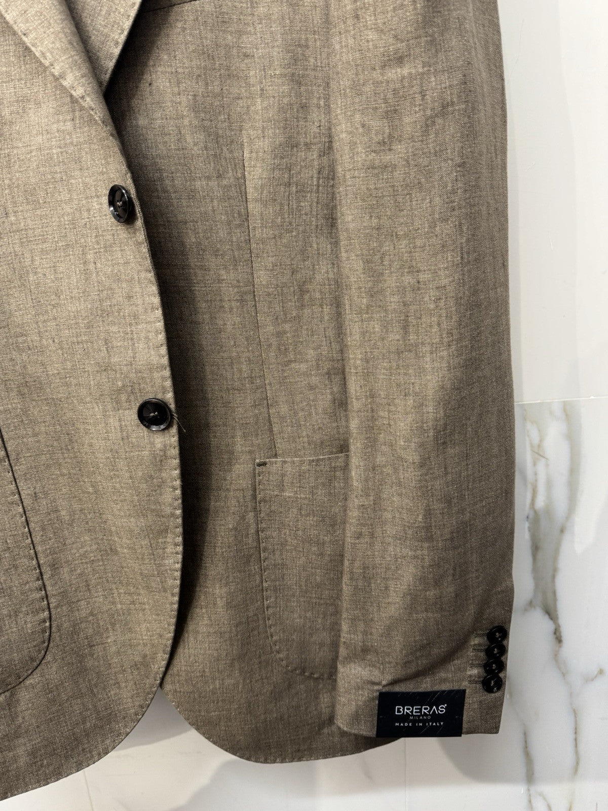 Abito Breras Milano 100% Lino Tortora  Made In Italy 48