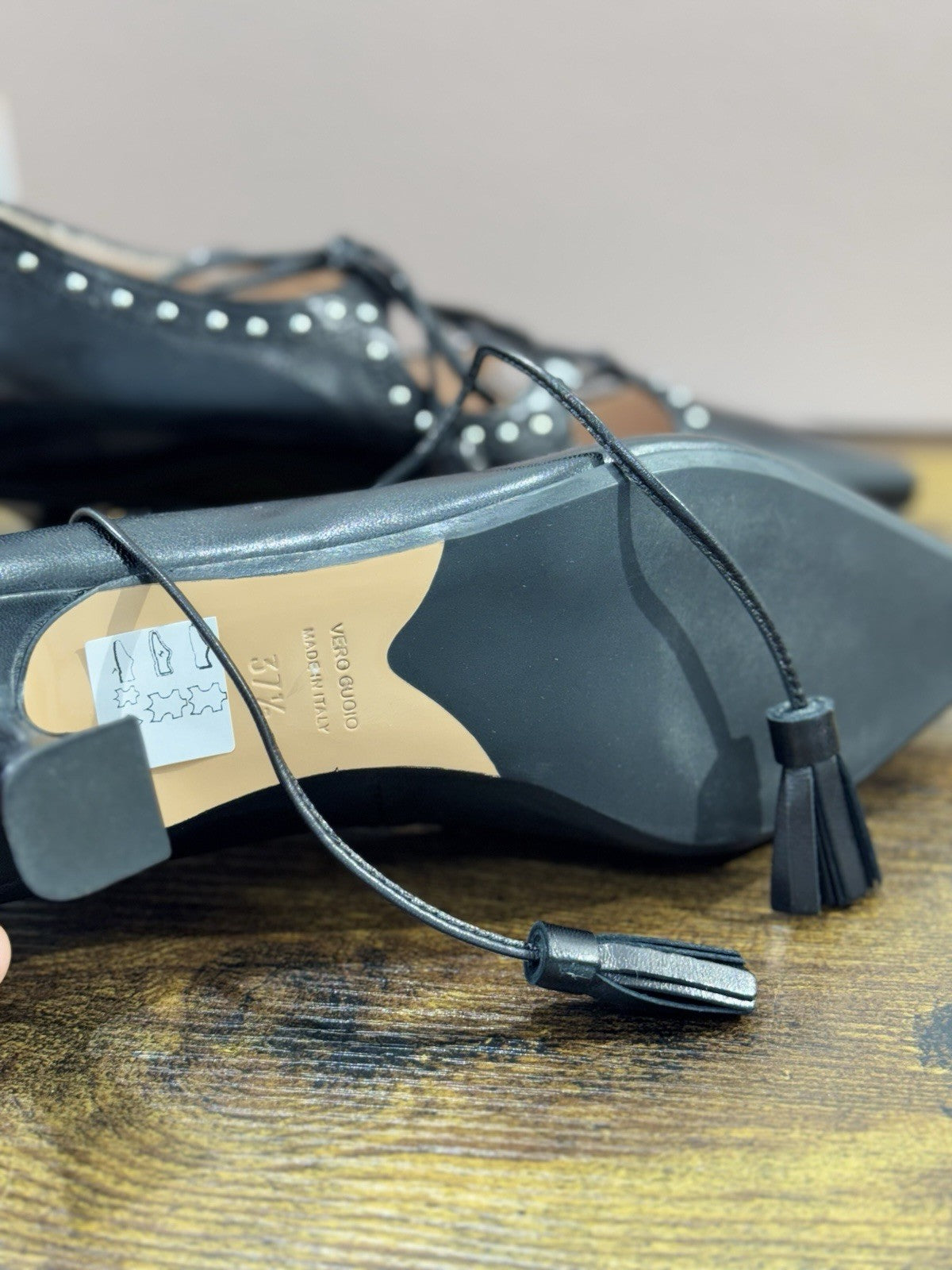 Anna F. Décolleté’ Donna Pelle Nero  Con Tacco 37.5