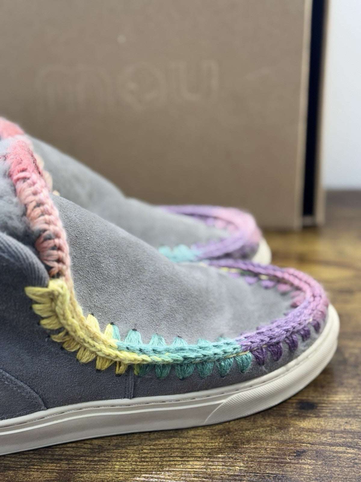Mou eskimo Sneaker Rainbow  Casual Mou Woman Boot  Suede Grey 40