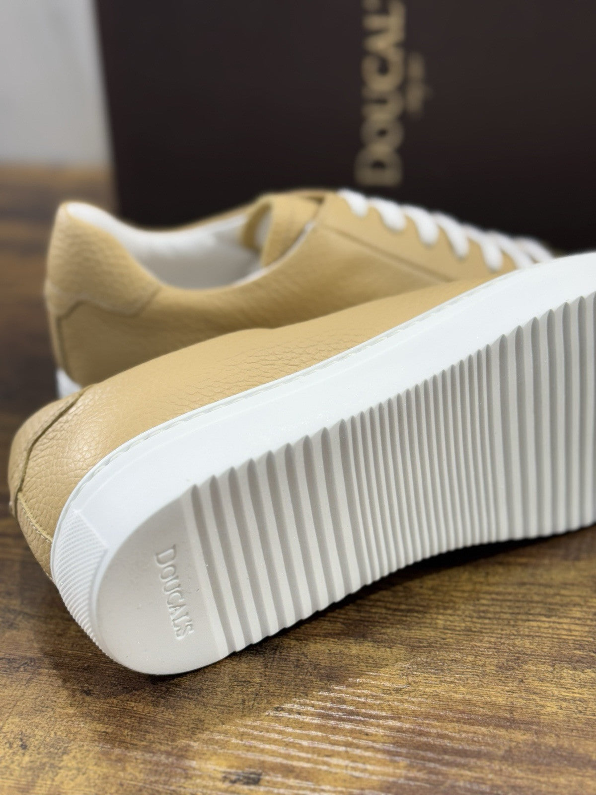 Doucal’s Sneaker Uomo Icon Pelle Beige     Luxury Men Shoes Doucal’s 41