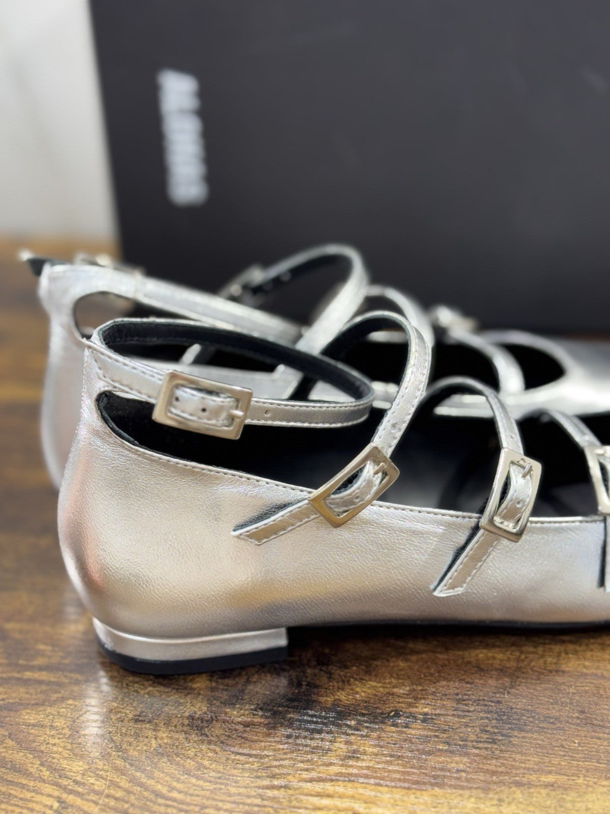 Alohas Ballerina Donna Pelle Silver Casual Shoe 36