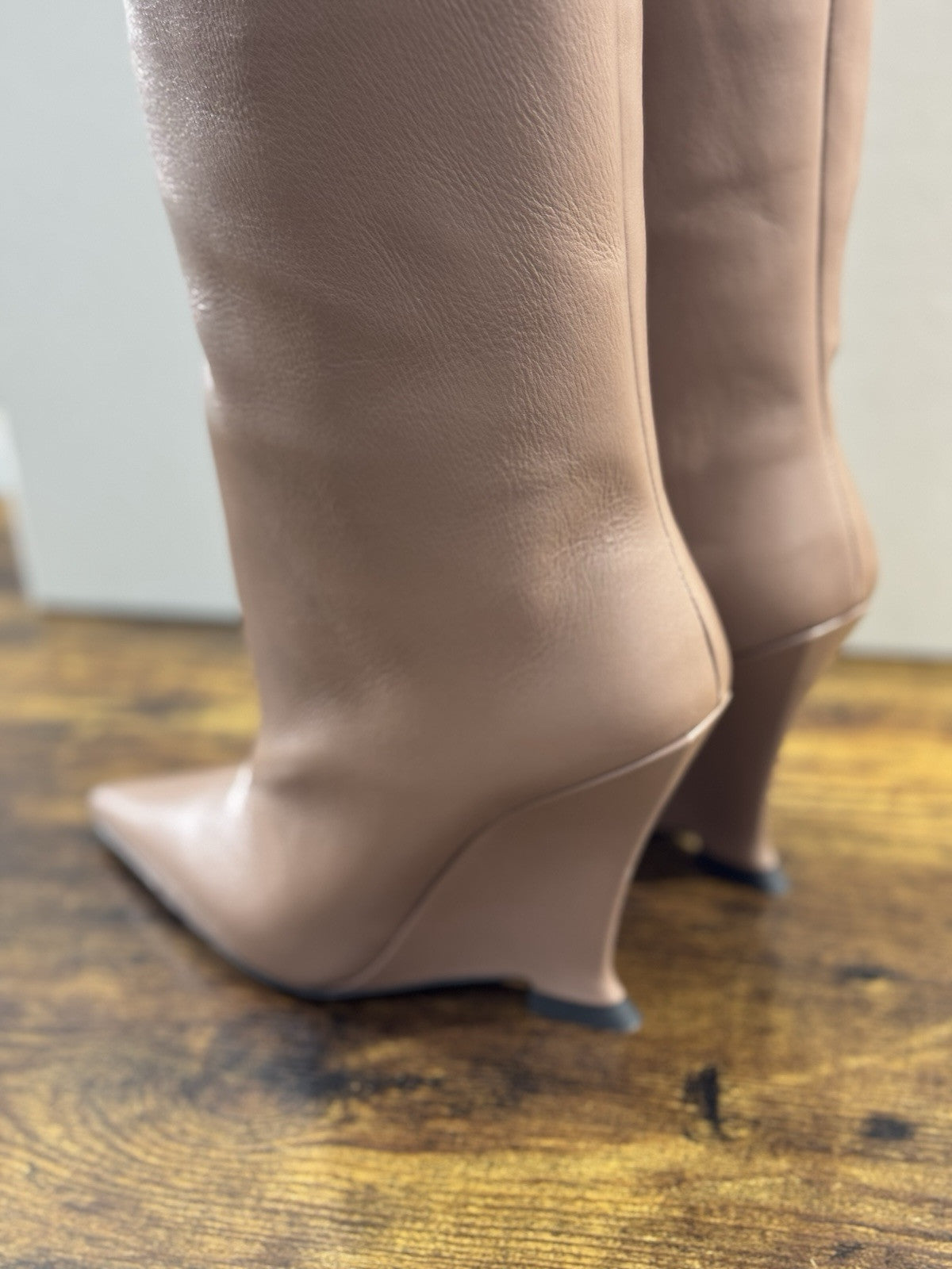 3 Juin Stivale Donna Numa 100 Clea Oxford Pelle Nude Zeppa Luxury Boot 36