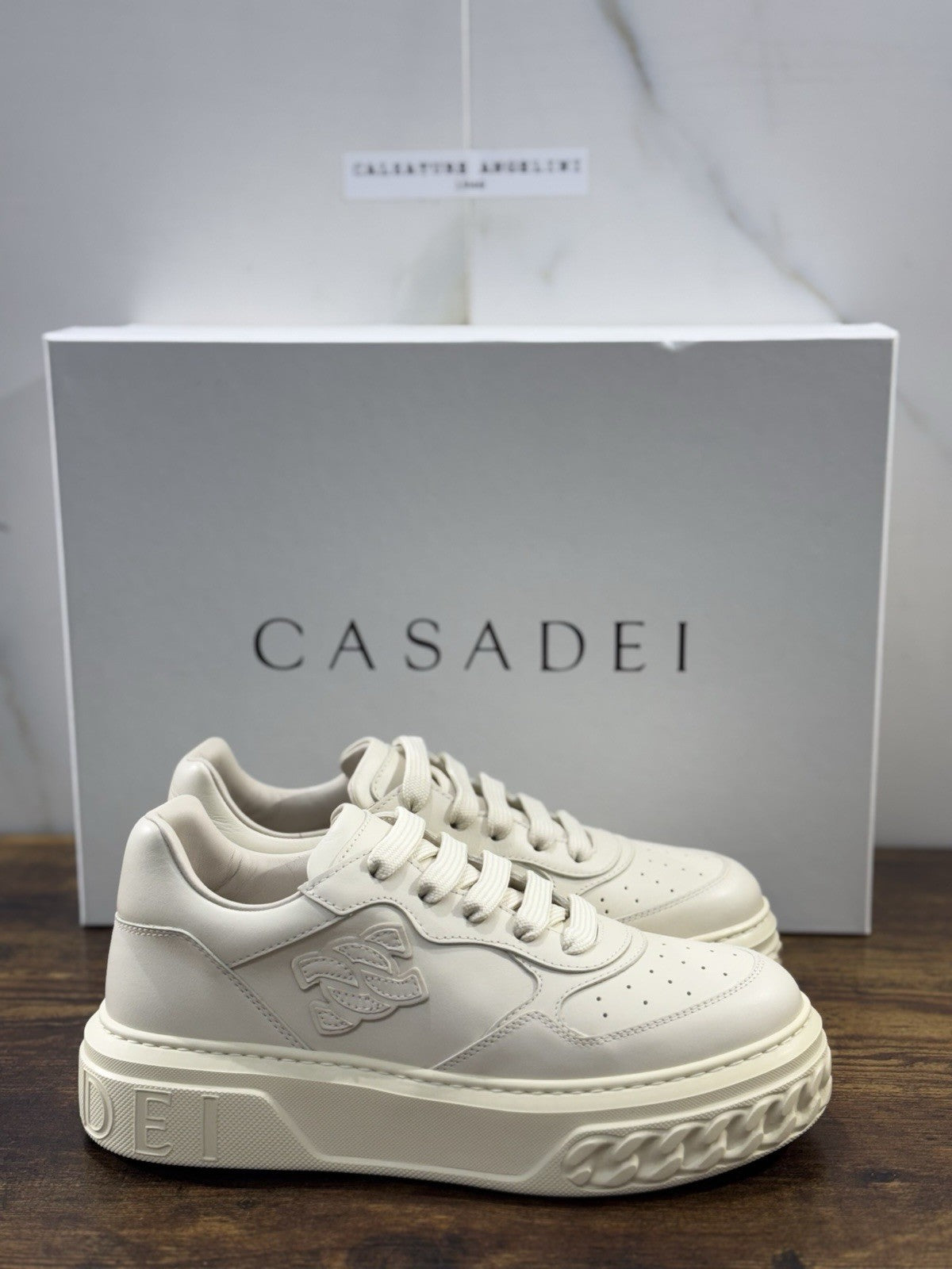 Casadei Sneakers Casadei Off Road in Pelle Milk  Luxury Casadei Casual 37.5