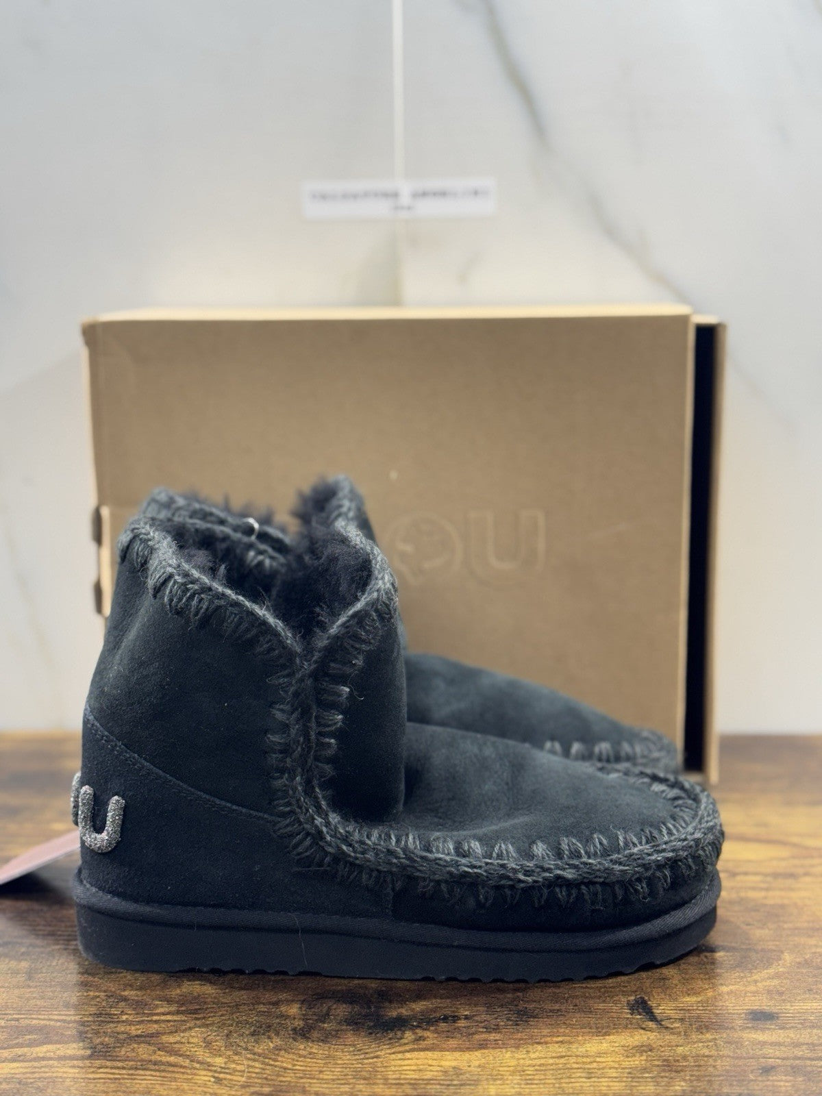 Mou eskimo 18 Suede Nero   Casual Mou Woman Boot Glitter Logo 41