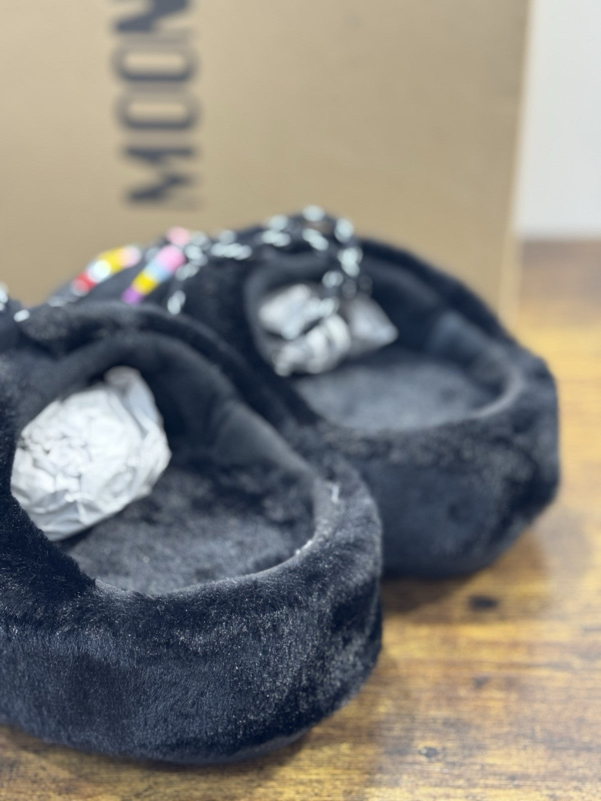 Moon Boot Mule Faux Fur Beads   Casual Icon Mountain Mule Nero 35/36