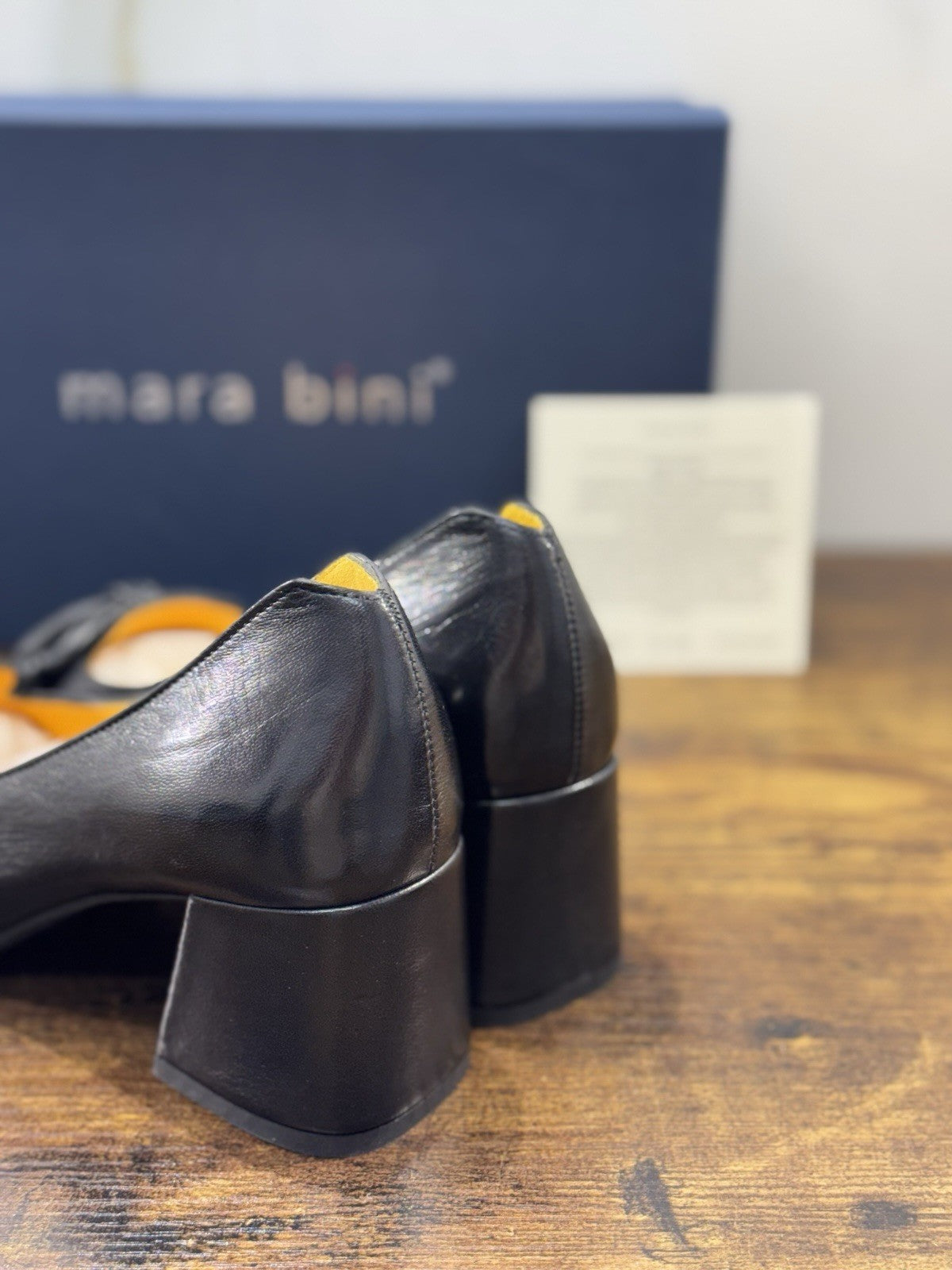Mara Bini Mocassino  Donna Pelle Nero  Con Tacco Handmade Sacchetto 37.5