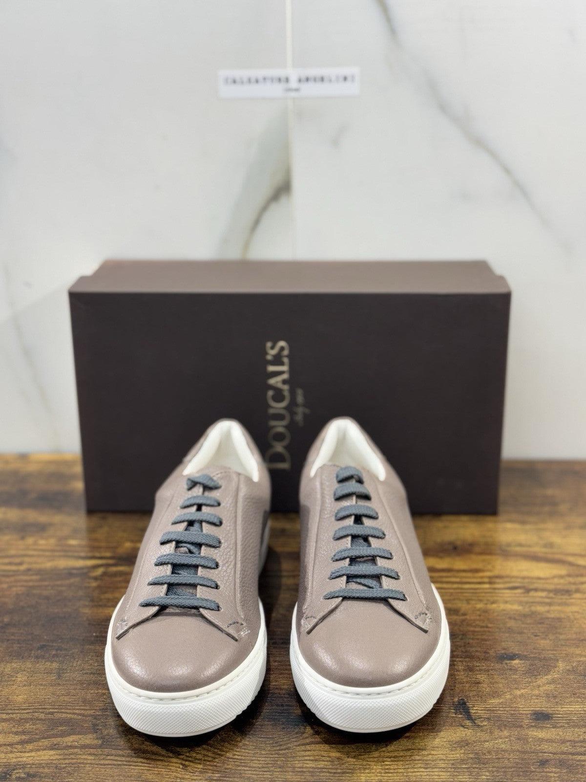 Doucal’s Sneaker Uomo Icon Pelle Antracite    Luxury Men Shoes Doucal’s 41.5