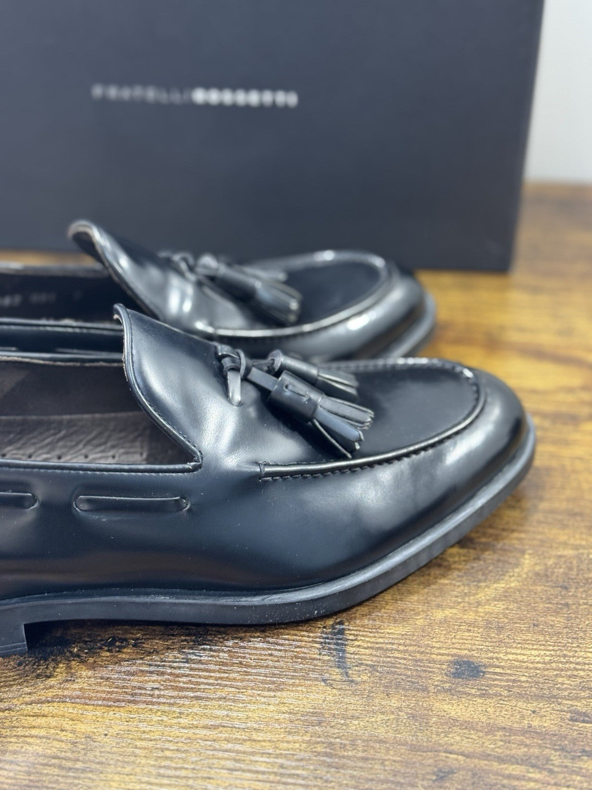 fratelli rossetti Scarpa Uomo Mocassino Nero   Nappine  Luxury Men Shoe 39