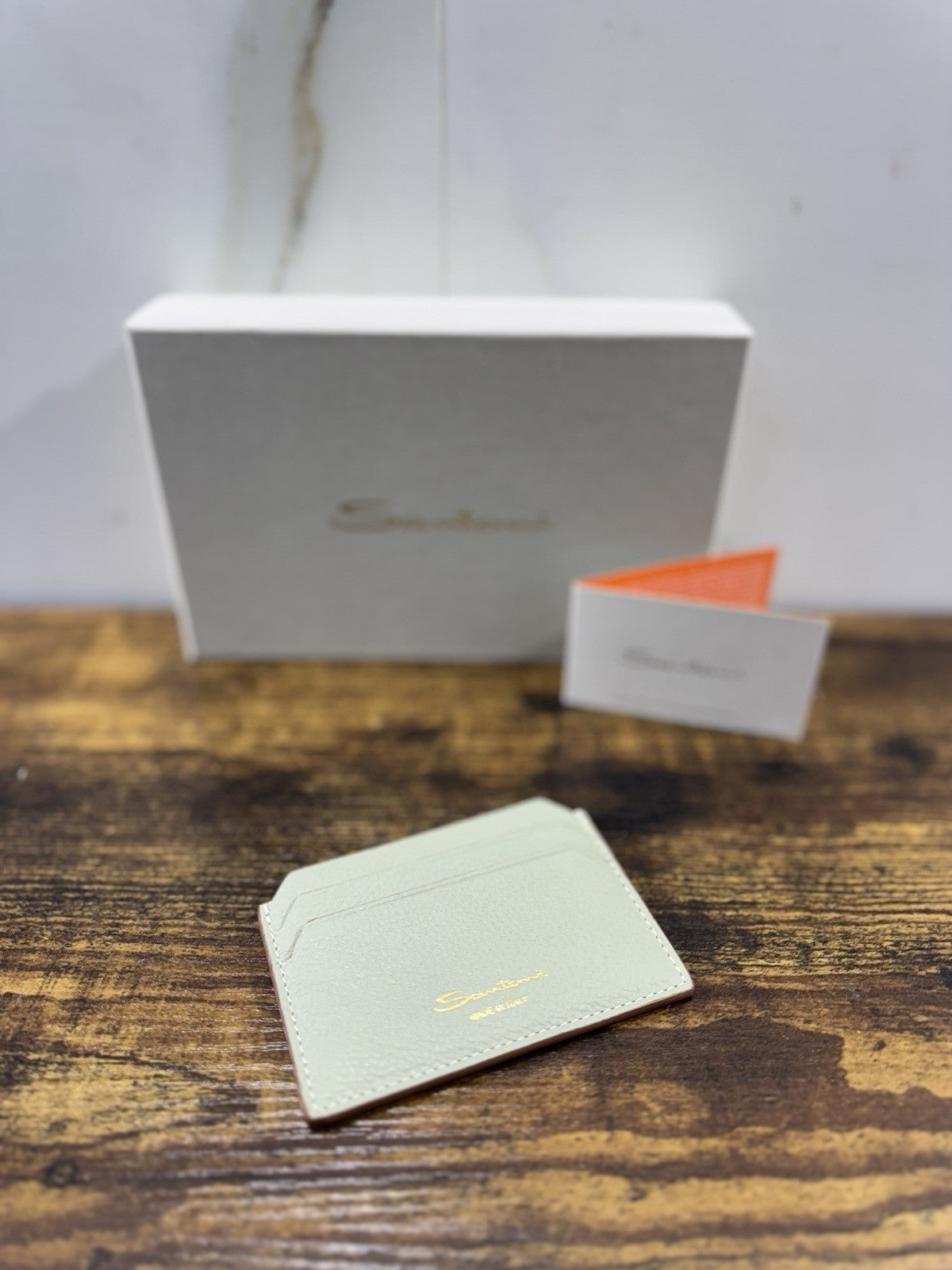 Porta Carte Di Credito Pelle Salvia    Santoni Luxury Men Wallet Santoni
