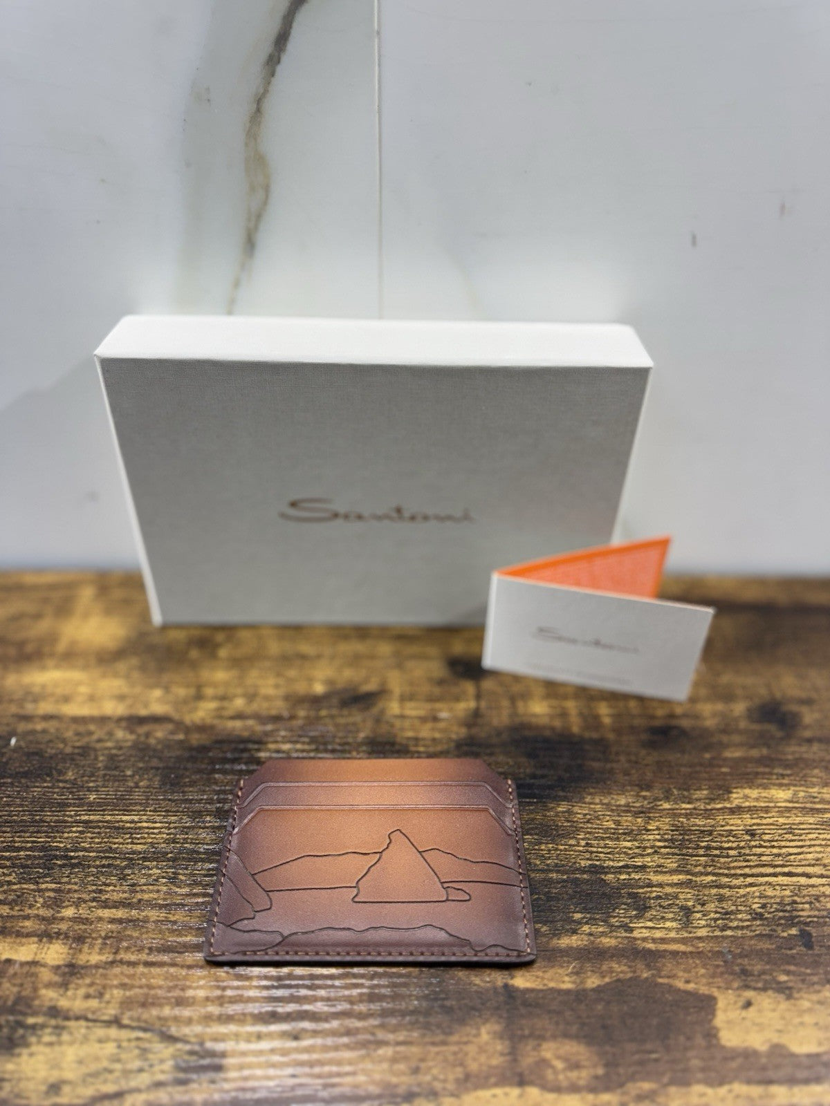 Porta Carte Di Credito Pelle Marrone  Santoni Luxury Men Wallet Santoni