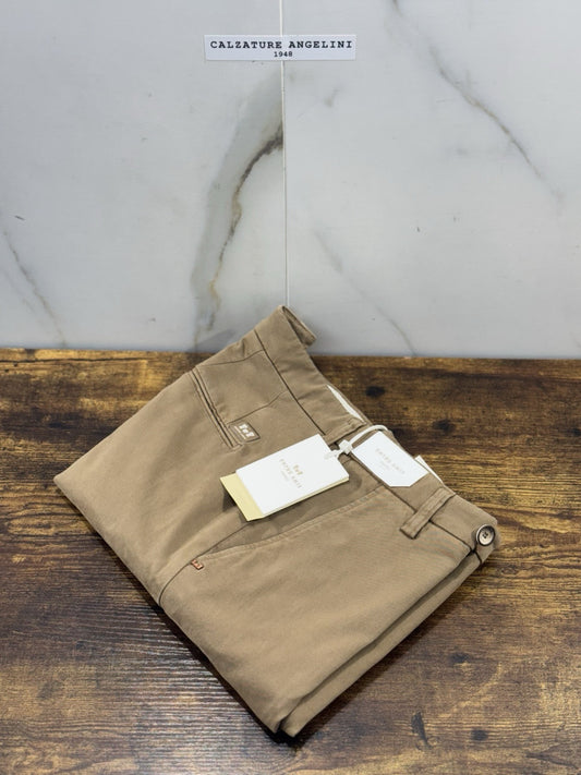 Entre Amis Pantalone Sartoriale Tasche  America Beige Scuro   Made In Italy 30