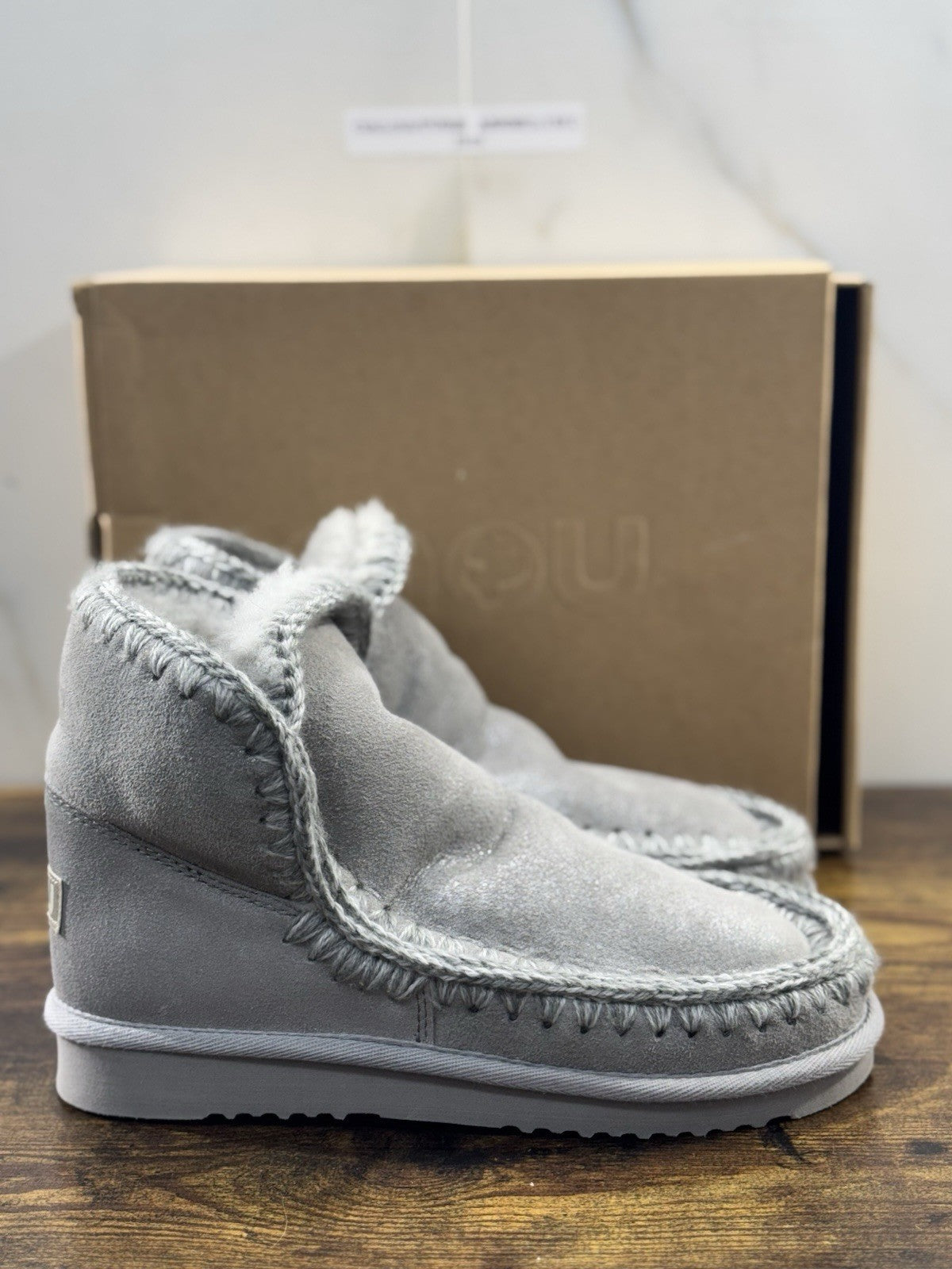 Mou eskimo 18 Cm Suede Grigio Perla  Casual Mou Woman Boot  41