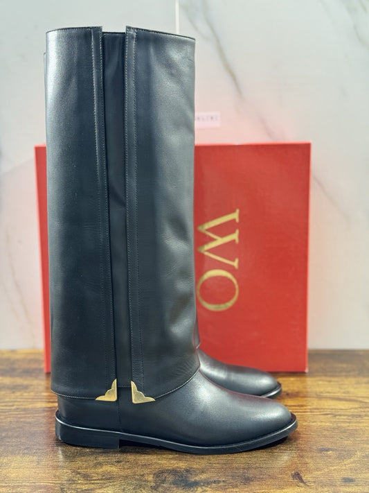 WO Milano Stivale  donna Pelle Nero     casual boot tacco luxury 36