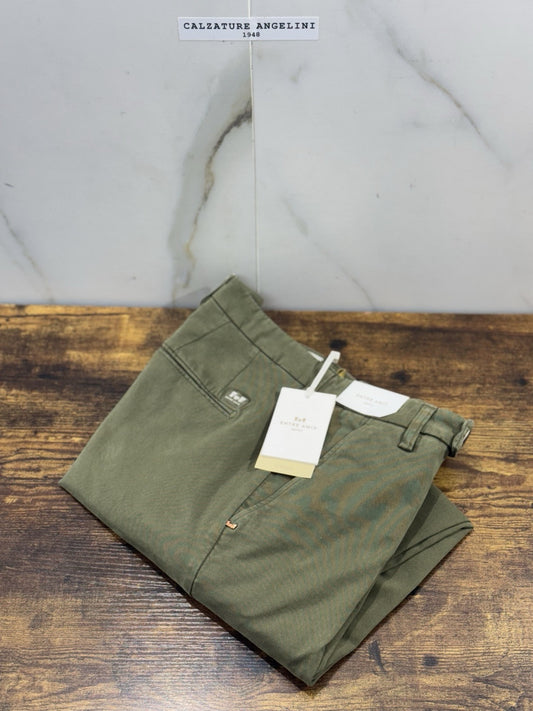 Entre Amis Pantalone Sartoriale Tasche  America Verde Militare  Made In Italy 29