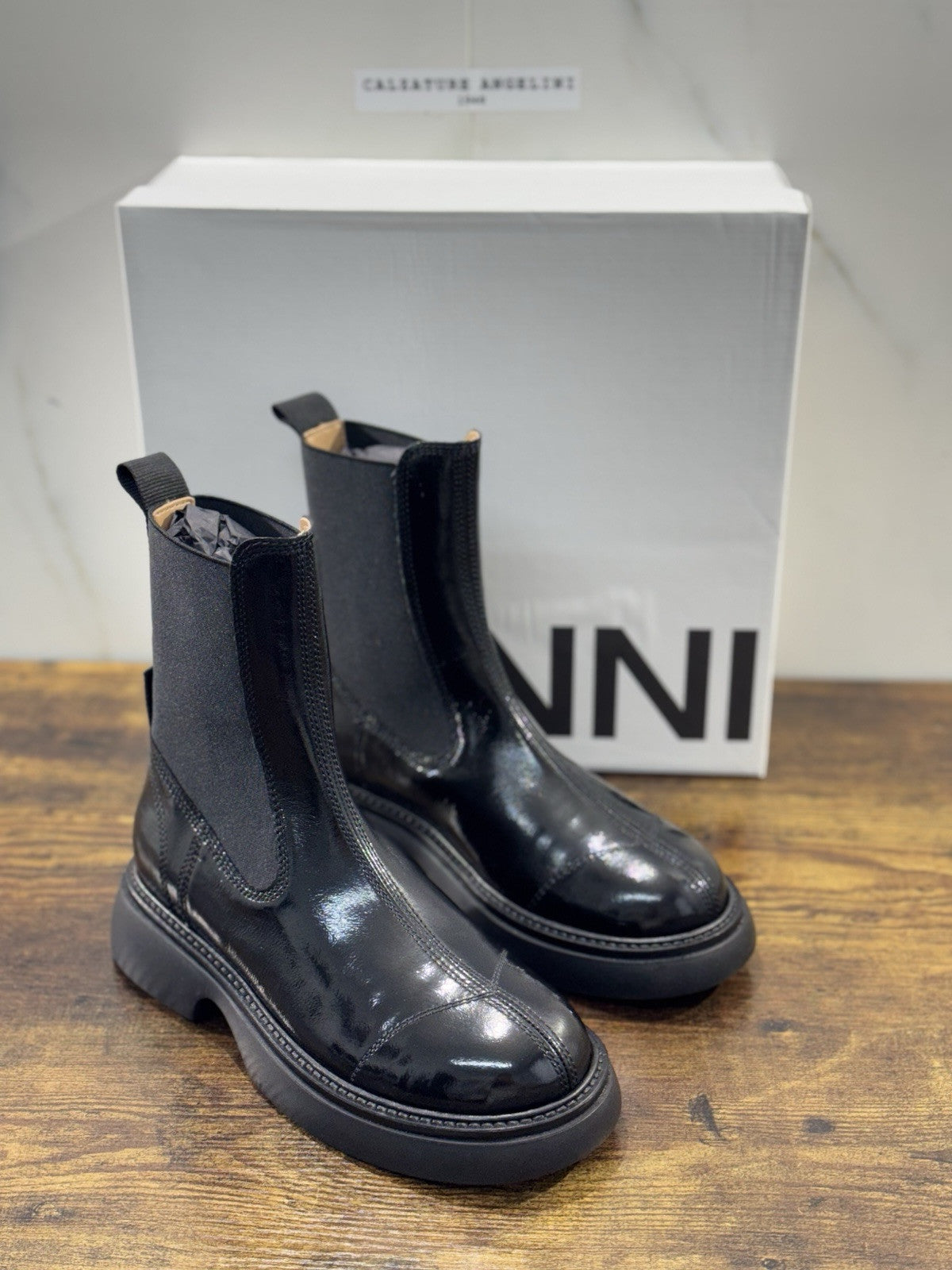 Ganni Chelsea Boot Donna Pelle Nero Causal Boot Donna Ganni 37