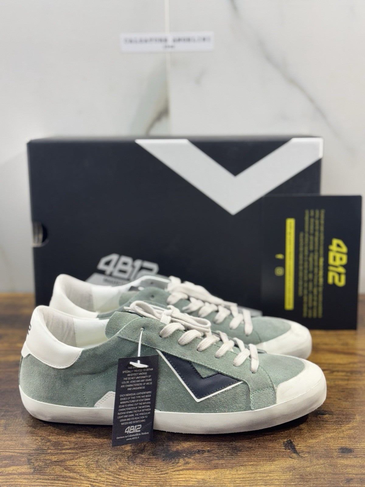 4B12 Sneaker Uomo Suprime   Pelle Military Washed SuedeSneaker    Casual Shoe 41