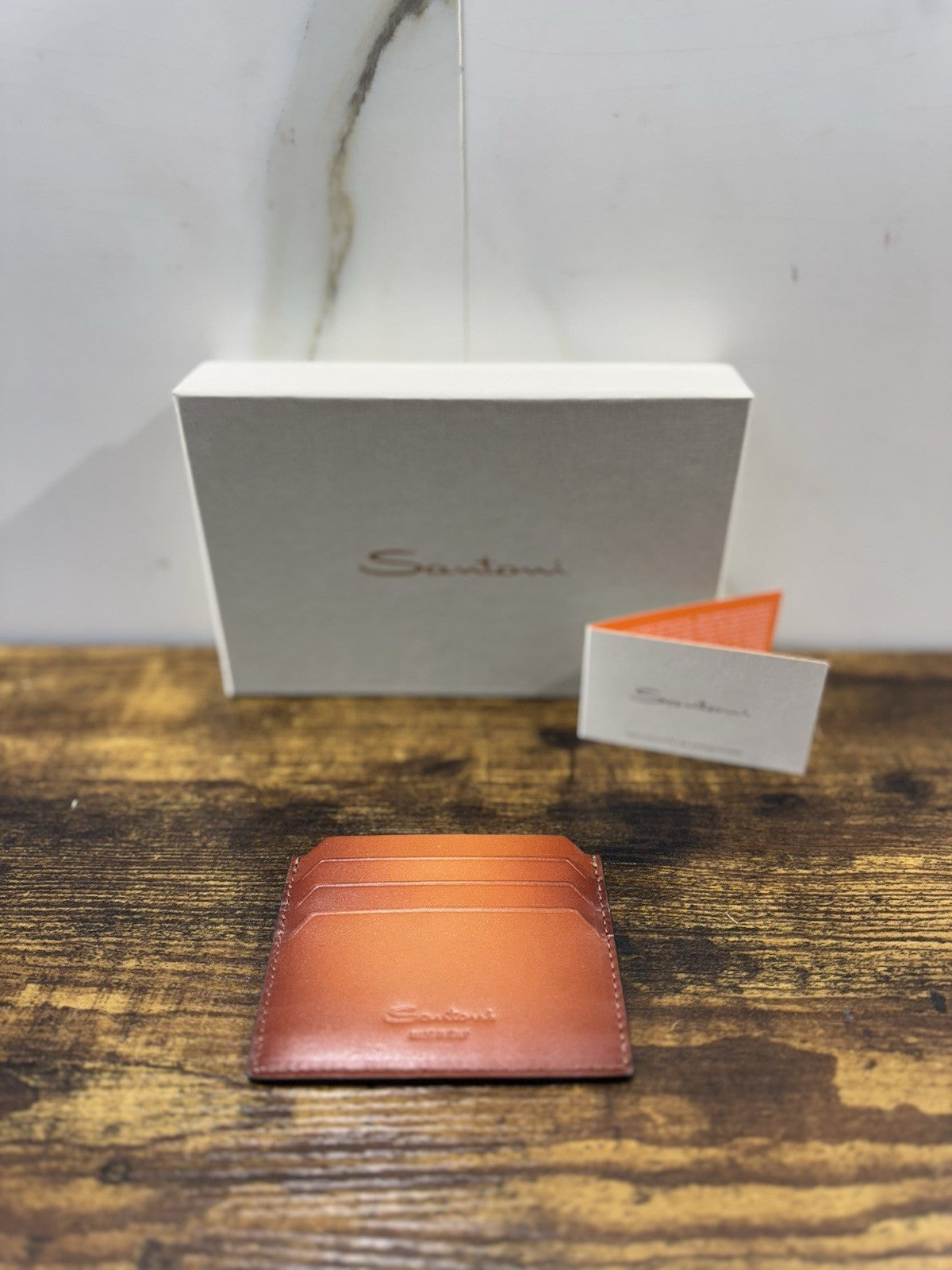 Porta Carte Di Credito Pelle Cuoio    Santoni Luxury Men Wallet Santoni
