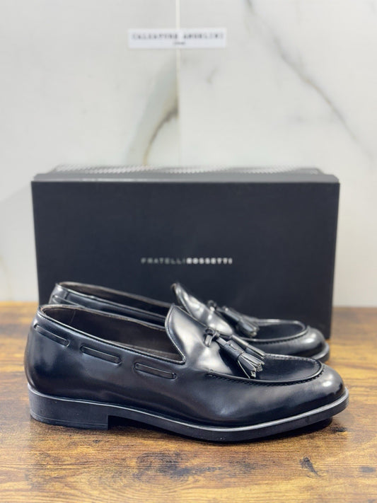 fratelli rossetti Scarpa Uomo Mocassino Nero   Nappine  Luxury Men Shoe 41