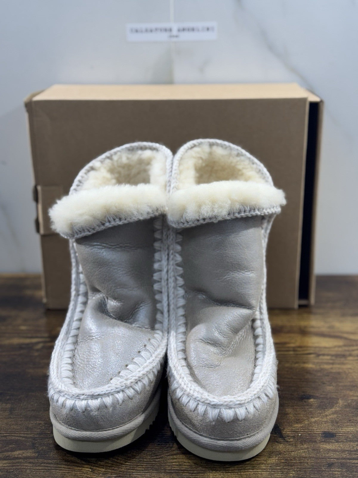 Mou eskimo Inner Wedge Short  Beige    Casual Mou Woman Boot  Pietre  Logo 40’
