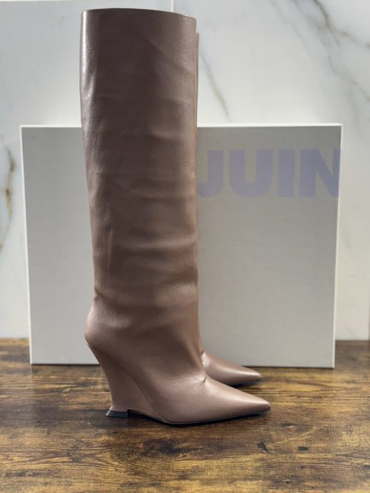 3 Juin Stivale Donna Numa 100 Clea Oxford Pelle Nude Zeppa Luxury Boot 36