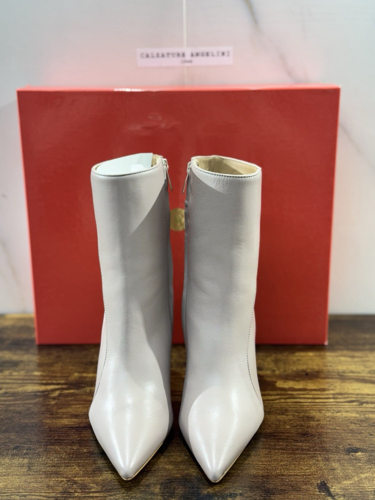 WO Milano tronchetto donna Pelle Perla    casual boot tacco luxury 36